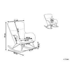 Beliani Schommelstoel ELLAN - Blauw Fluweel -Tuinmeubels Winkel b9bd525ed125483f94d417124cccba8e 1