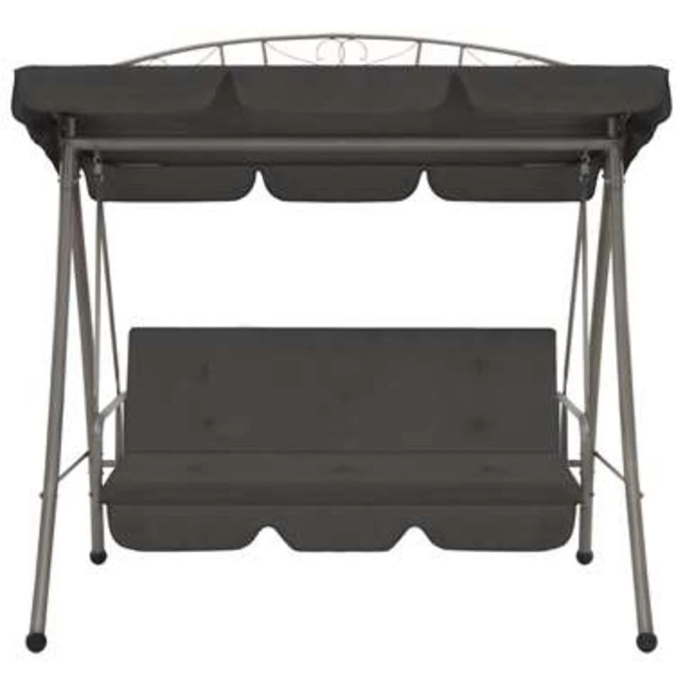 VidaXL Schommelbank Voor Buiten Met Dak 198x120x205 Cm Staal Antraciet 3 VidaXL Schommelbank Voor Buiten Met Dak 198x120x205 Cm Staal Antraciet - Afbeelding 2