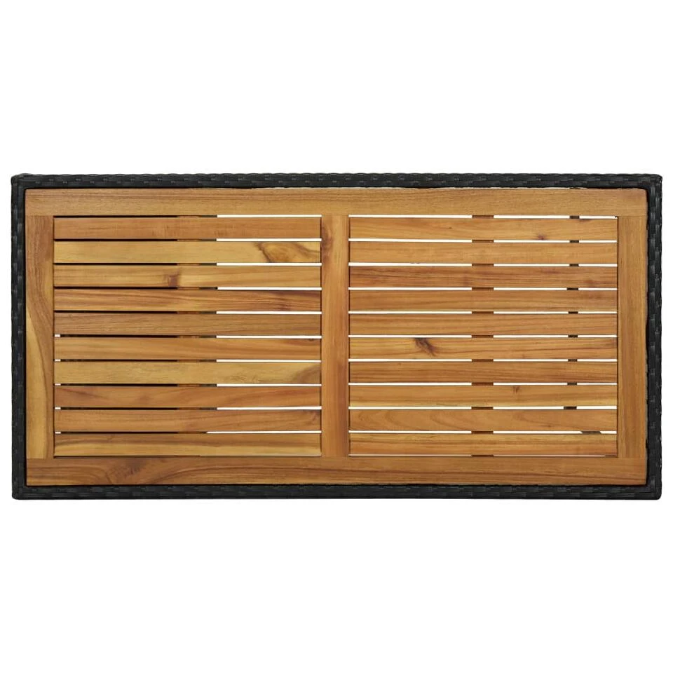 VidaXL Bartafel Met Opbergrek 120x60x110 Cm Poly Rattan Zwart 6 VidaXL Bartafel Met Opbergrek 120x60x110 Cm Poly Rattan Zwart - Afbeelding 4