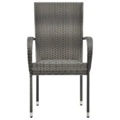 VidaXL Tuinstoelen Stapelbaar 2 St Poly Rattan Grijs 8 VidaXL Tuinstoelen Stapelbaar 2 St Poly Rattan Grijs -Tuinmeubels Winkel cc3b80c68cf44e8595d2e350da879f96