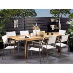 Beliani Verlengbare Tafel CESANA - Lichte Houtkleur Acaciahout 9 Beliani Verlengbare Tafel CESANA - Lichte Houtkleur Acaciahout -Tuinmeubels Winkel d23f9498e9314b63bf21a36d49c00f52
