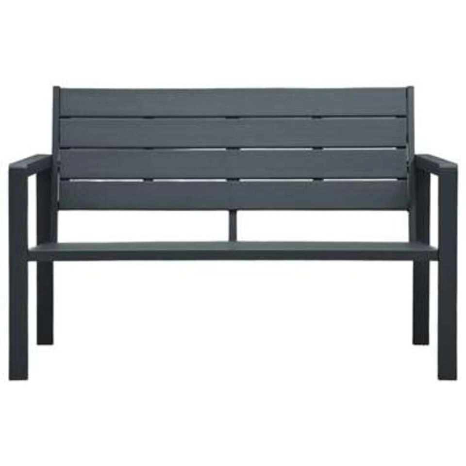 VidaXL Tuinbank Hout-look 120 Cm HDPE Grijs 5 VidaXL Tuinbank Hout-look 120 Cm HDPE Grijs - Afbeelding 3