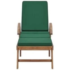 VidaXL Ligbed Met Kussen Massief Teakhout Groen -Tuinmeubels Winkel d3df1fac64674efebc413ba01b1ed105
