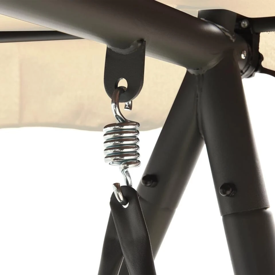 VidaXL Schommelbank Voor Buiten Met Luifel Converteerbaar Zandwit 6 VidaXL Schommelbank Voor Buiten Met Luifel Converteerbaar Zandwit - Afbeelding 4