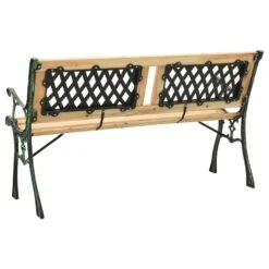 VidaXL Tuinbank 122 Cm Gietijzer En Massief Vurenhout Groen -Tuinmeubels Winkel d83648f53a7147409881b3212793cc1b