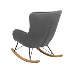 Beliani Schommelstoel ELLAN - Grijs Fluweel -Tuinmeubels Winkel e07b31a65adf4d83a55cacac2584e01f