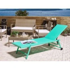 Beliani Tuinligstoel PORTOFINO - Groen Aluminium, Textiel -Tuinmeubels Winkel e93193c85a434426828b05990f452d6e