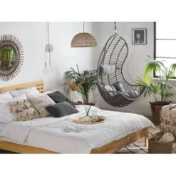 Beliani Hangstoel PINETO - Grijs Pe Rotan -Tuinmeubels Winkel f595e670800b46edb11d05d73705b3d1