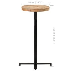 VidaXL Bartafel Rond Ø50x110 Cm Ruw Mangohout -Tuinmeubels Winkel f5d323eaf65c4ea5817bf02097e02766