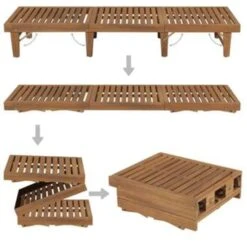 VidaXL Ligbed Inklapbaar Massief Acaciahout -Tuinmeubels Winkel f62992e4c89e486a991f6e1a33542a09