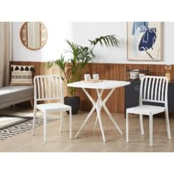 Beliani Tuinstoel SERSALE - Wit Synthetisch Materiaal 9 Beliani Tuinstoel SERSALE - Wit Synthetisch Materiaal -Tuinmeubels Winkel fb516ea8cf294eacb284d35529171318 1