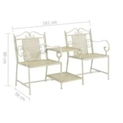 VidaXL Tuinbank 2-zits 161 Cm Staal Wit 9 VidaXL Tuinbank 2-zits 161 Cm Staal Wit -Tuinmeubels Winkel fc43b3a0e8da4a69bea931ae59777a30