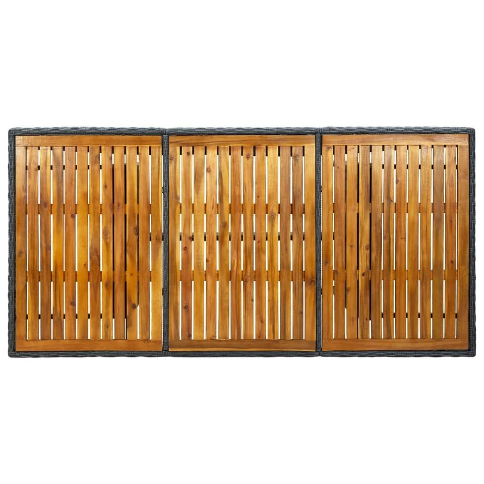 VidaXL Tuintafel Poly Rattan En Massief Acaciahout Donkergrijs 5 VidaXL Tuintafel Poly Rattan En Massief Acaciahout Donkergrijs - Afbeelding 3