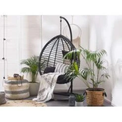 Beliani Hangstoel TOLLO - Zwart Pe Rotan -Tuinmeubels Winkel fdd3d369318a47d2a407b5f3f01791c0